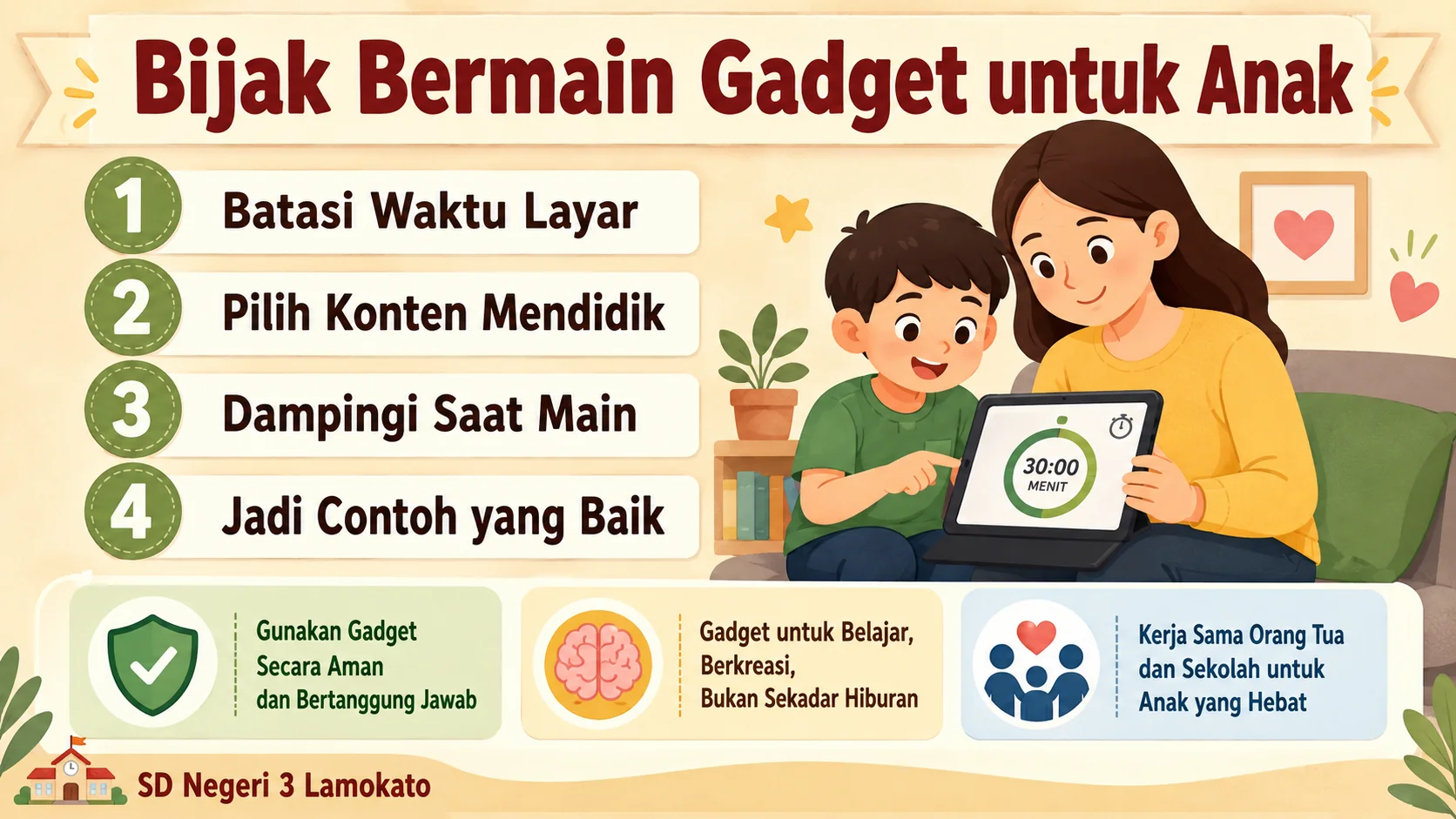 Ilustrasi tips bijak bermain gadget