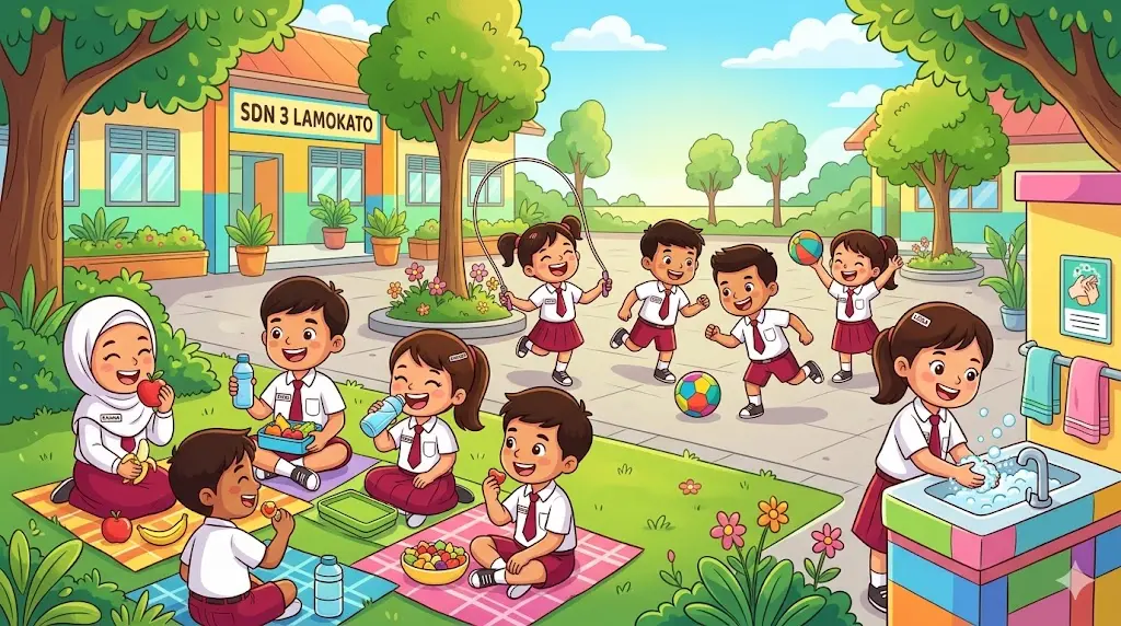Kesehatan Prima, Belajar Ceria: Resep Semangat Siswa SDN 3 Lamokato