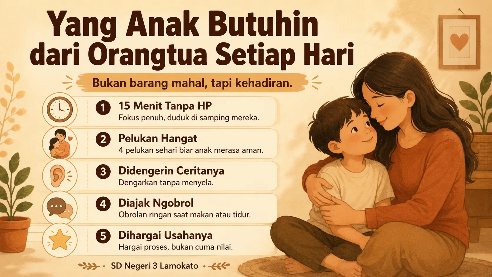 Poster parenting kebutuhan anak dari orangtua
