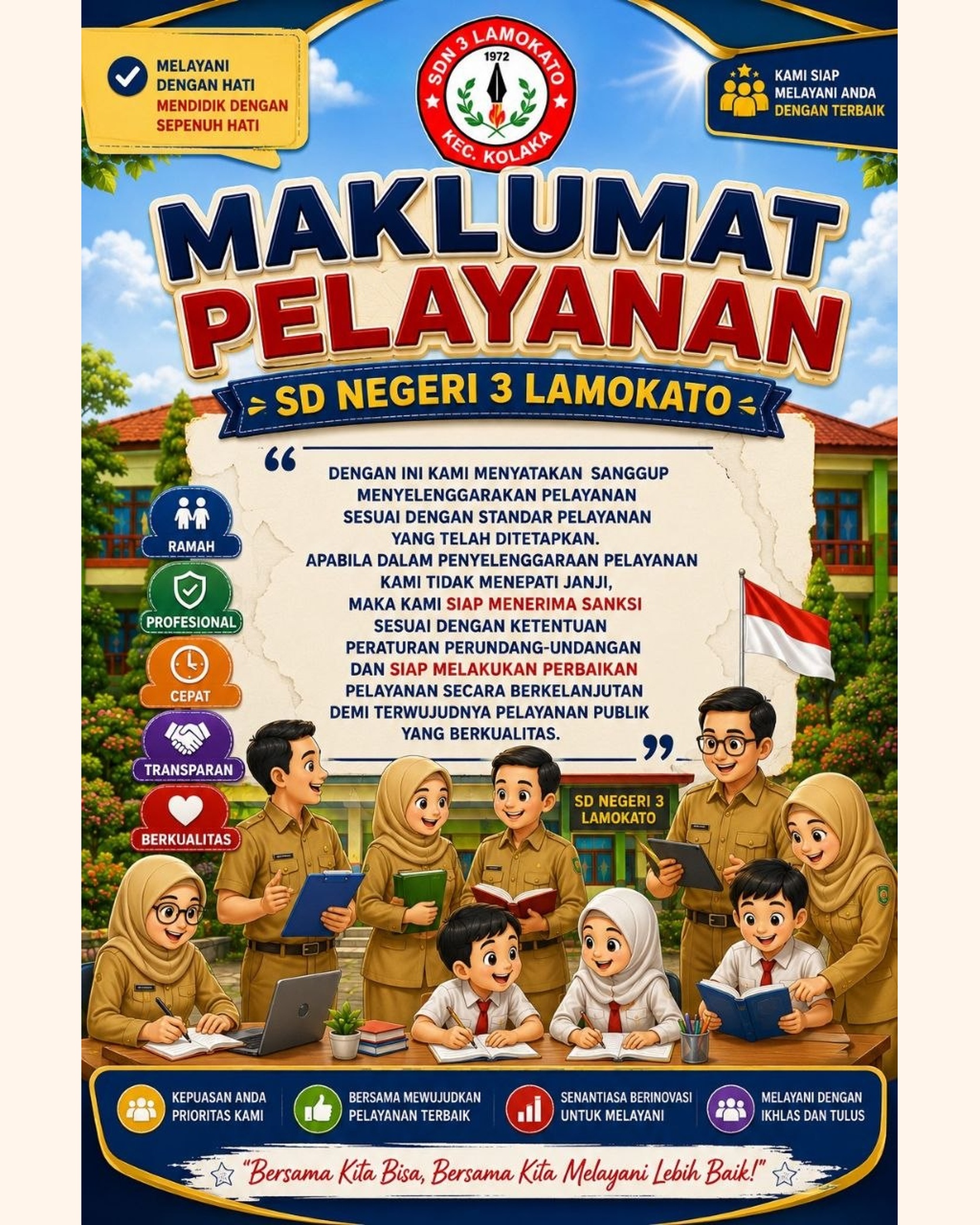 Maklumat Pelayanan SD Negeri 3 Lamokato